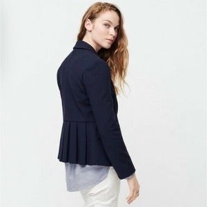 J. Crew Mayfair Pleated four season stretch Navy Blazer